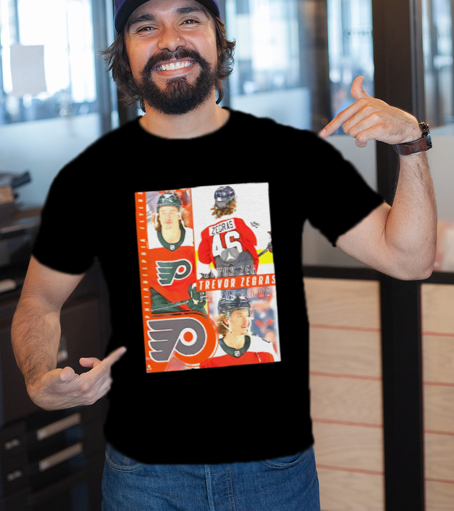 Philadelphia Flyers Trevor Zegras 46 Hockey Moment T-Shirt