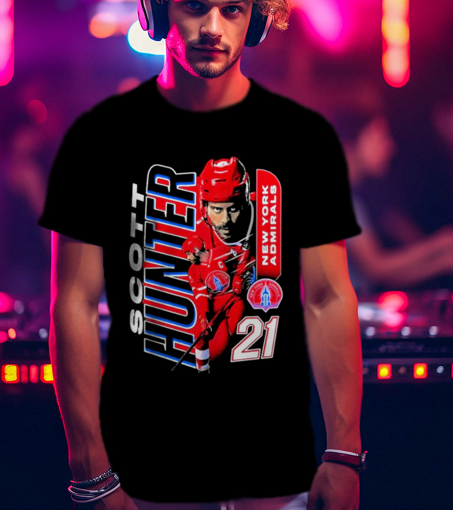 Scott Hunter New York Admirals 21 Hockey Team Player T-Shirt