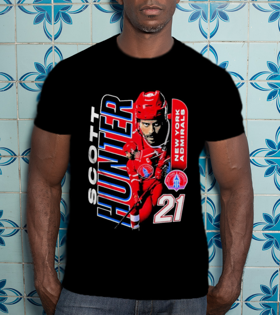 Scott Hunter New York Admirals 21 Hockey Team Player T-Shirt