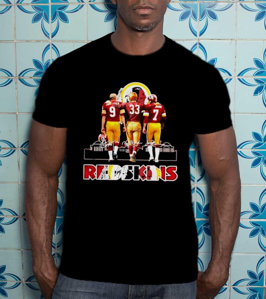Redskins Football Legends Signatures Johnson Riggins Theismann Skyline T-Shirt