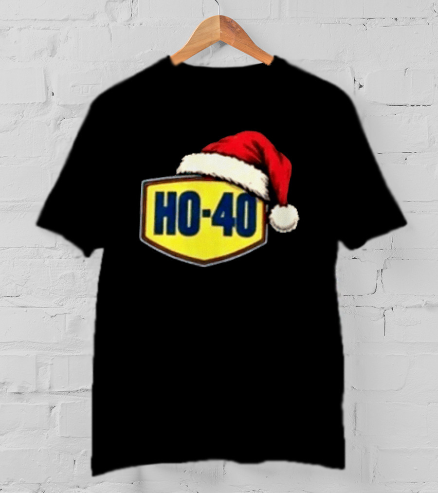HO 40 Santa Hat Christmas Humor For Mechanic Enthusiasts T-Shirt