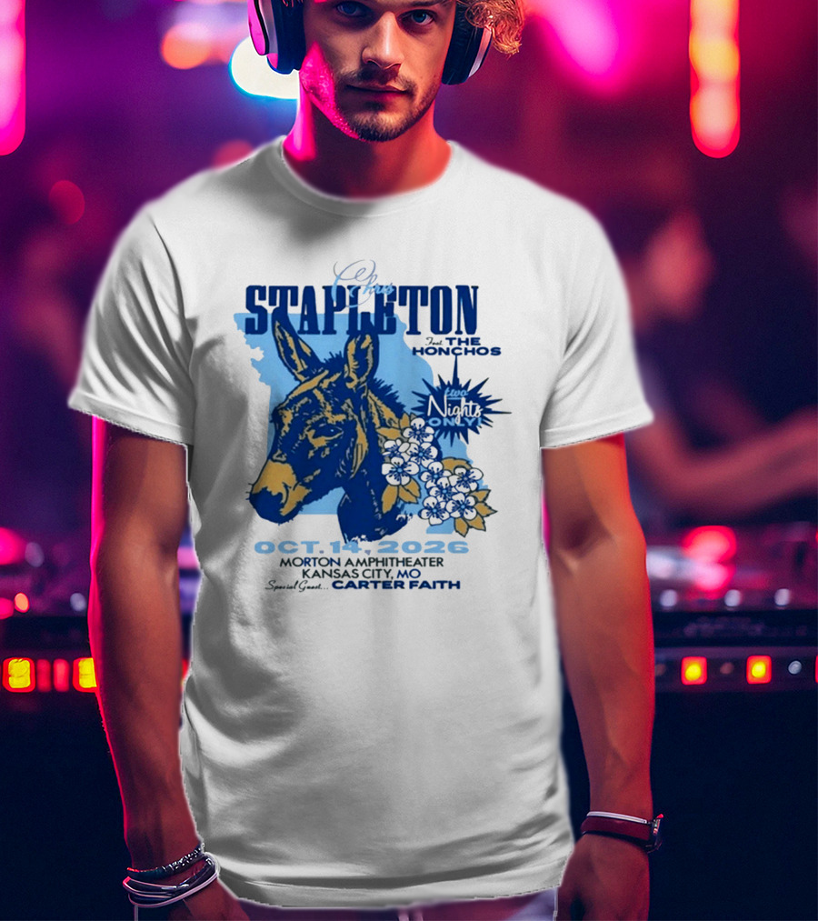 Chris Stapleton With The Honchos Kansas City MO October 14 2026 Morton Amphitheater Special Guest Carter Faith T-Shirt