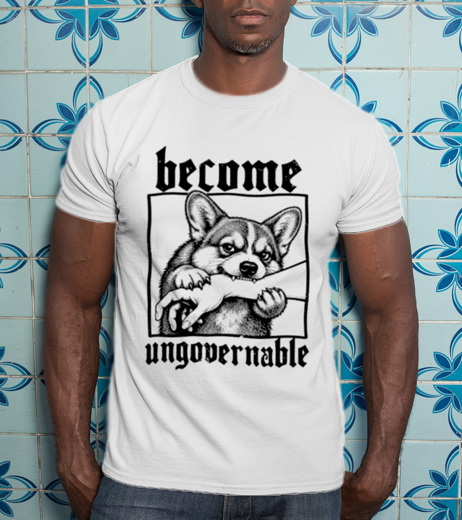 Become Ungovernable Corgi Mischief Playful Puppy T-Shirt