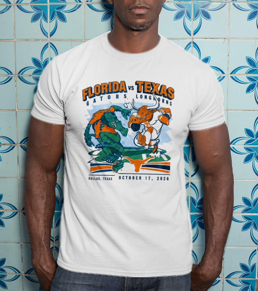 Florida Vs Texas Gators Longhorns Dallas Texas October 17 2026 T-Shirt