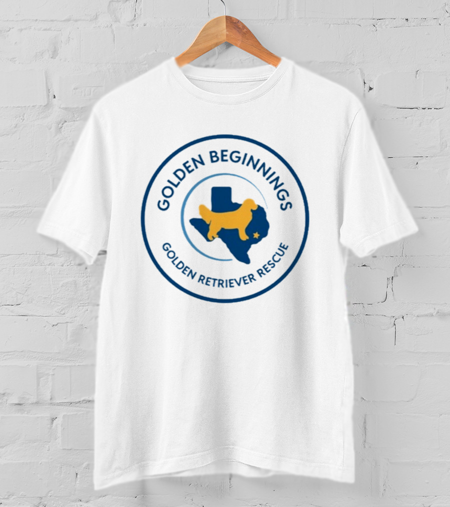 Golden Beginnings Golden Retriever Rescue Texas Map Dog T-Shirt