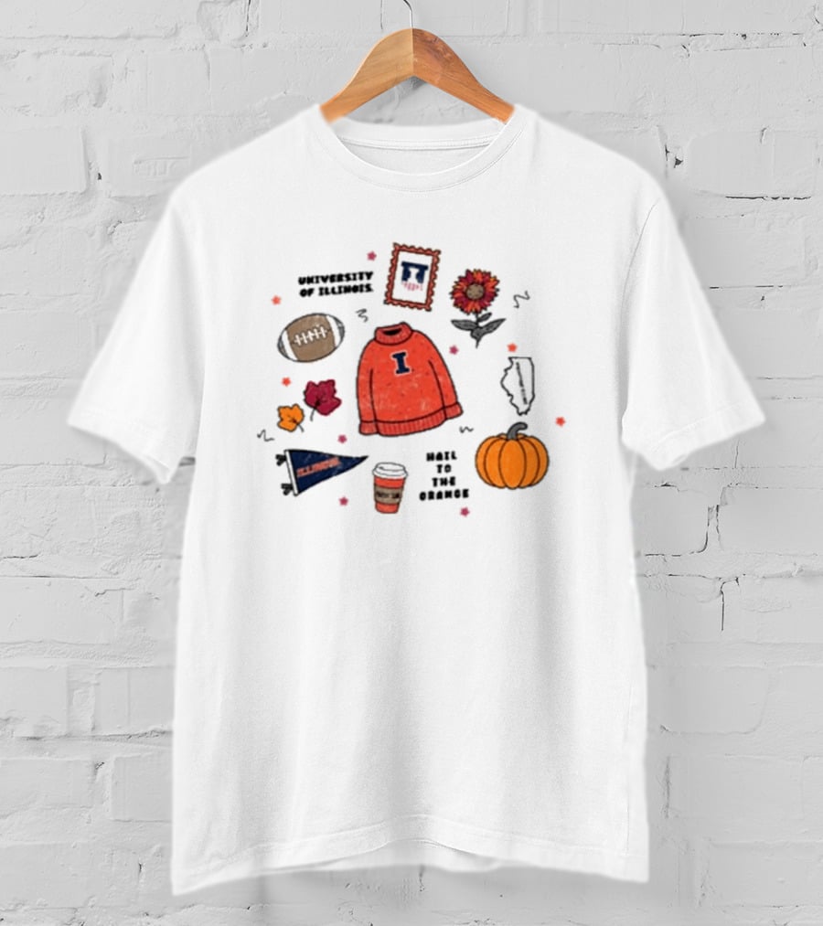 Illinois Fighting Illini Autumn Montage University State T-Shirt