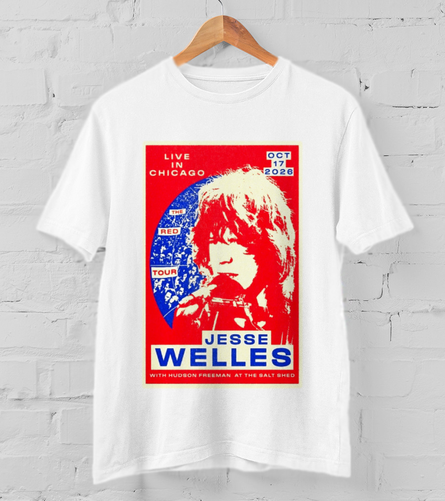 Live In Chicago Jesse Welles The Red Tour Oct 17 2026 With Hudson Freeman At The Salt Shed T-Shirt