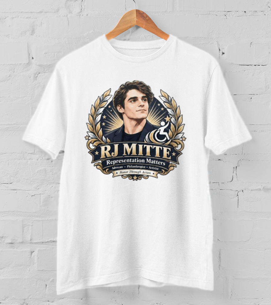 RJ Mitte Representation Matters Advocate Philanthropist Activist Honor Through Action T-Shirt