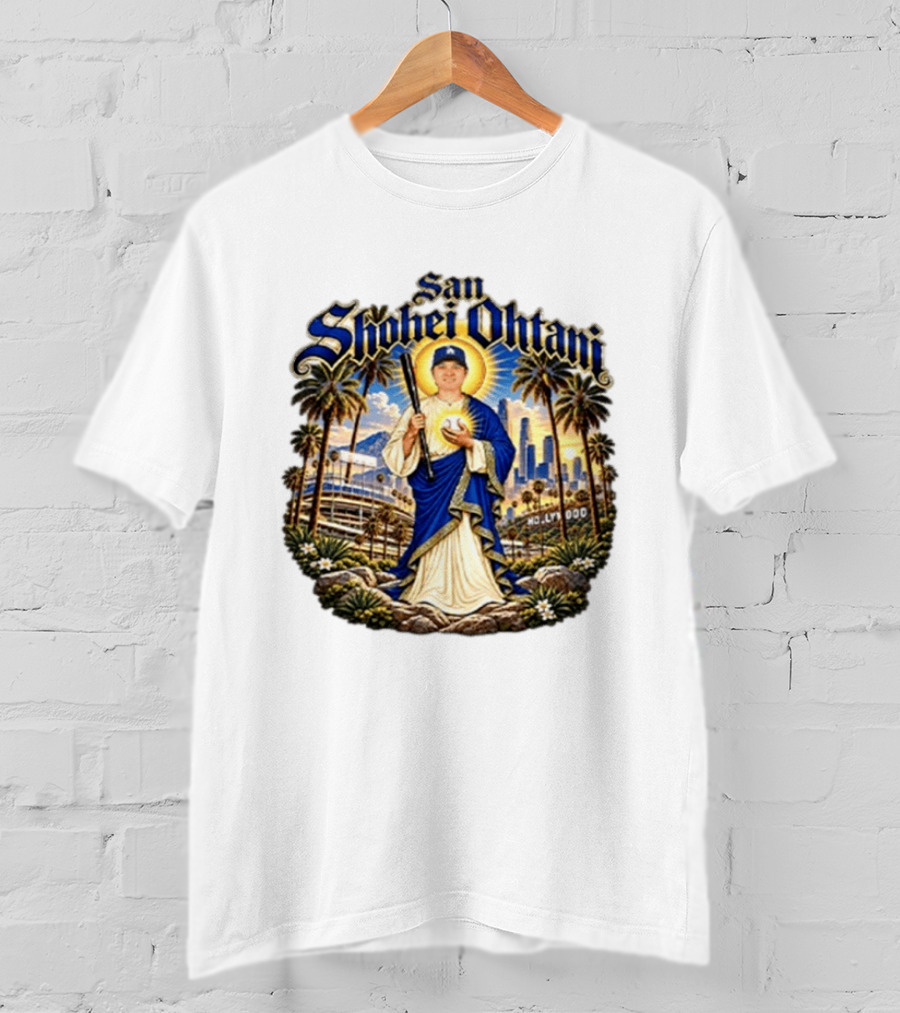 San Shohei Ohtani Los Angeles Baseball Holy Wood Stadium Cityscape T-Shirt
