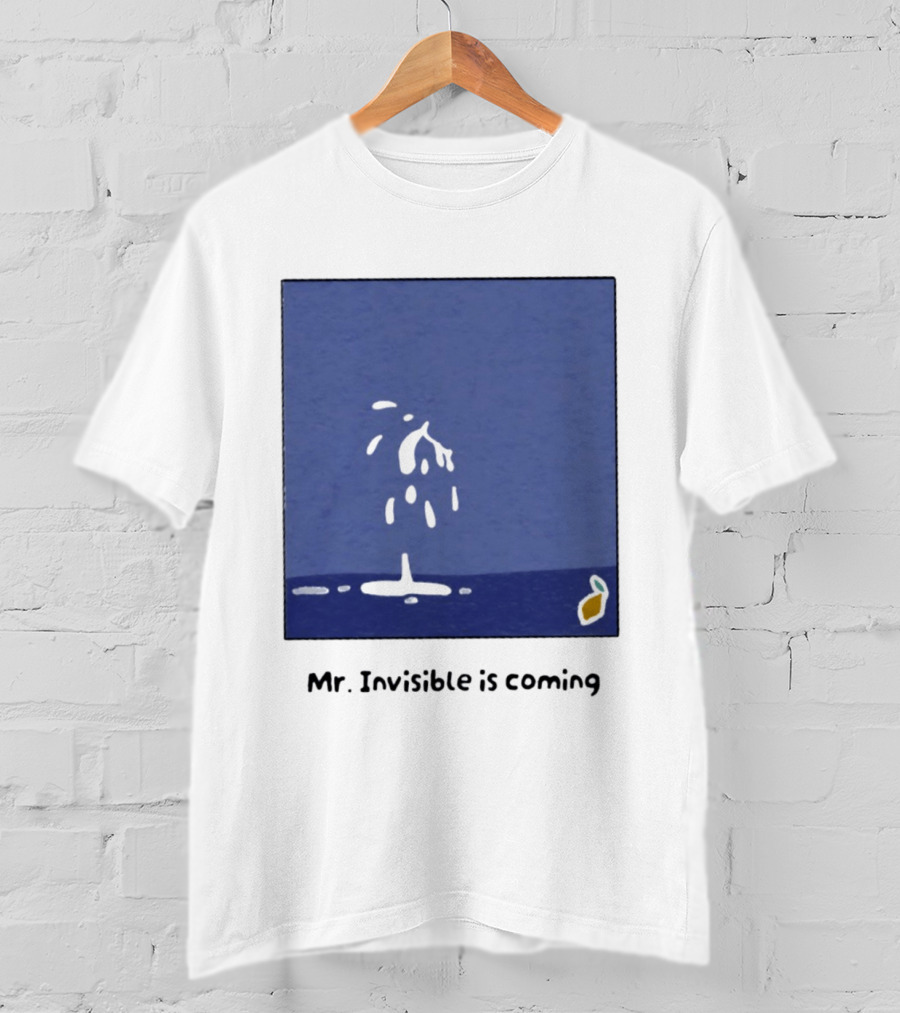 Mr Invisible Is Coming Humor Minimalist Playful Splash T-Shirt