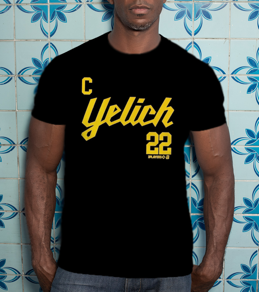 Yelich 22 Captain Players Milwaukee Brewers Baseball MLB T-Shirt