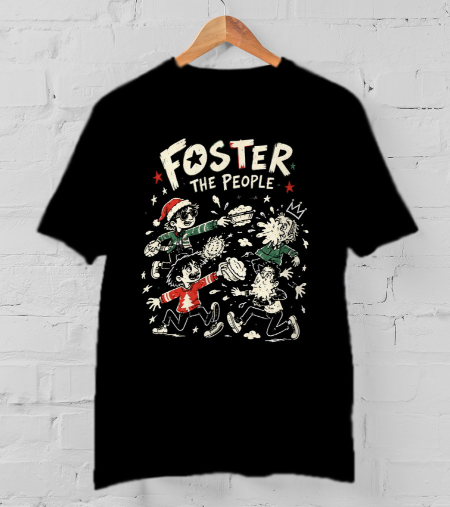 Foster The People Holiday Pie Fight Christmas Music Lovers T-Shirt