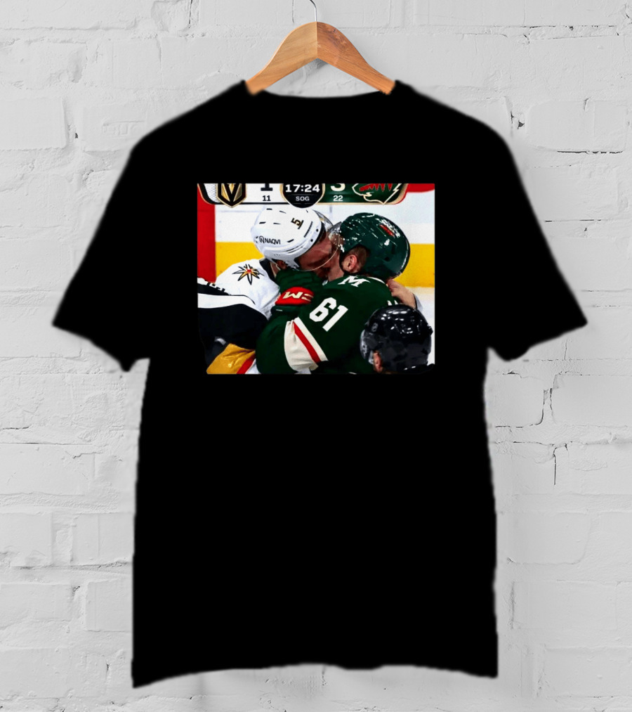 Lorenz And Lauzon Kissing Fight Vegas Golden Knights Minnesota Wild NHL Hockey T-Shirt