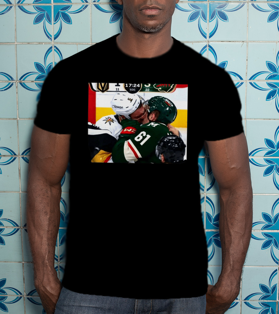 Lorenz And Lauzon Kissing Fight Vegas Golden Knights Minnesota Wild NHL Hockey T-Shirt