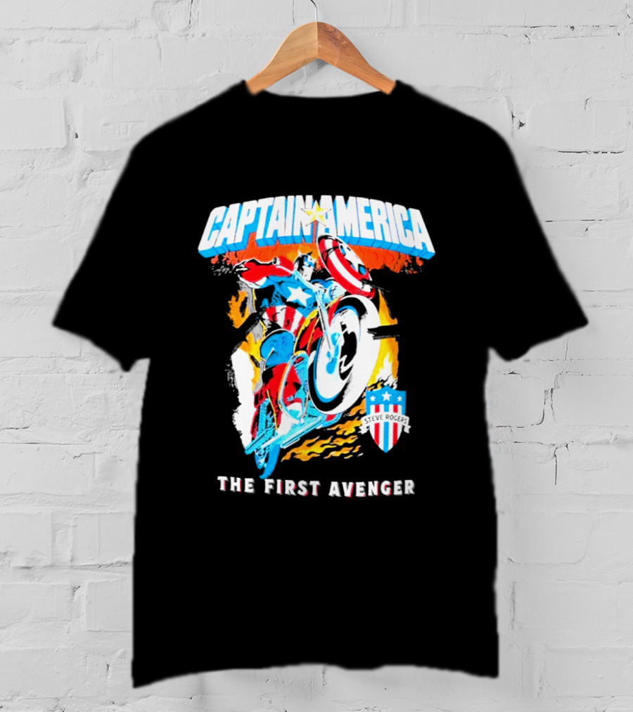Captain America Motorcycle The First Avenger Marvel Exclusive T-Shirt