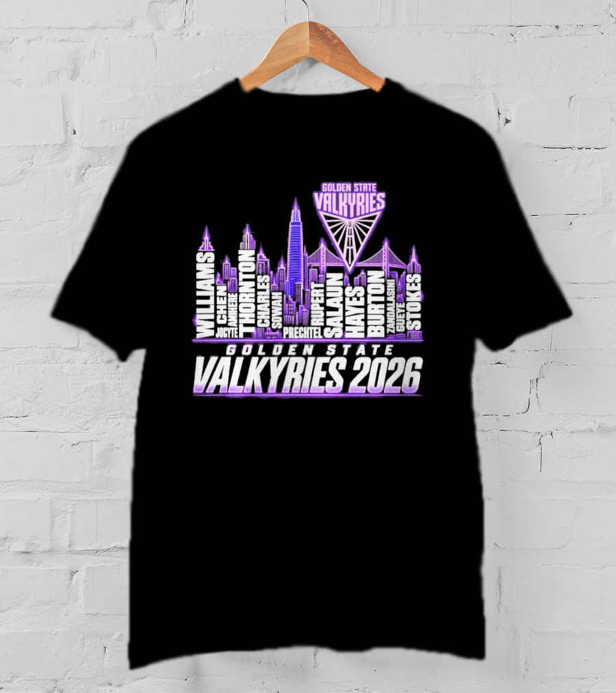 Golden State Valkyries 2026 WNBA City Name Player Skyline Light T-Shirt