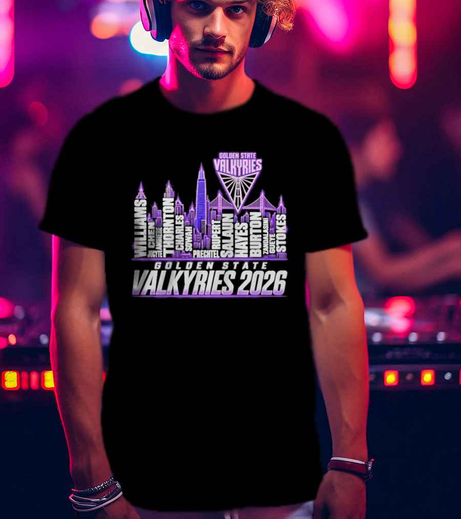 Golden State Valkyries 2026 WNBA City Name Player Skyline Light T-Shirt