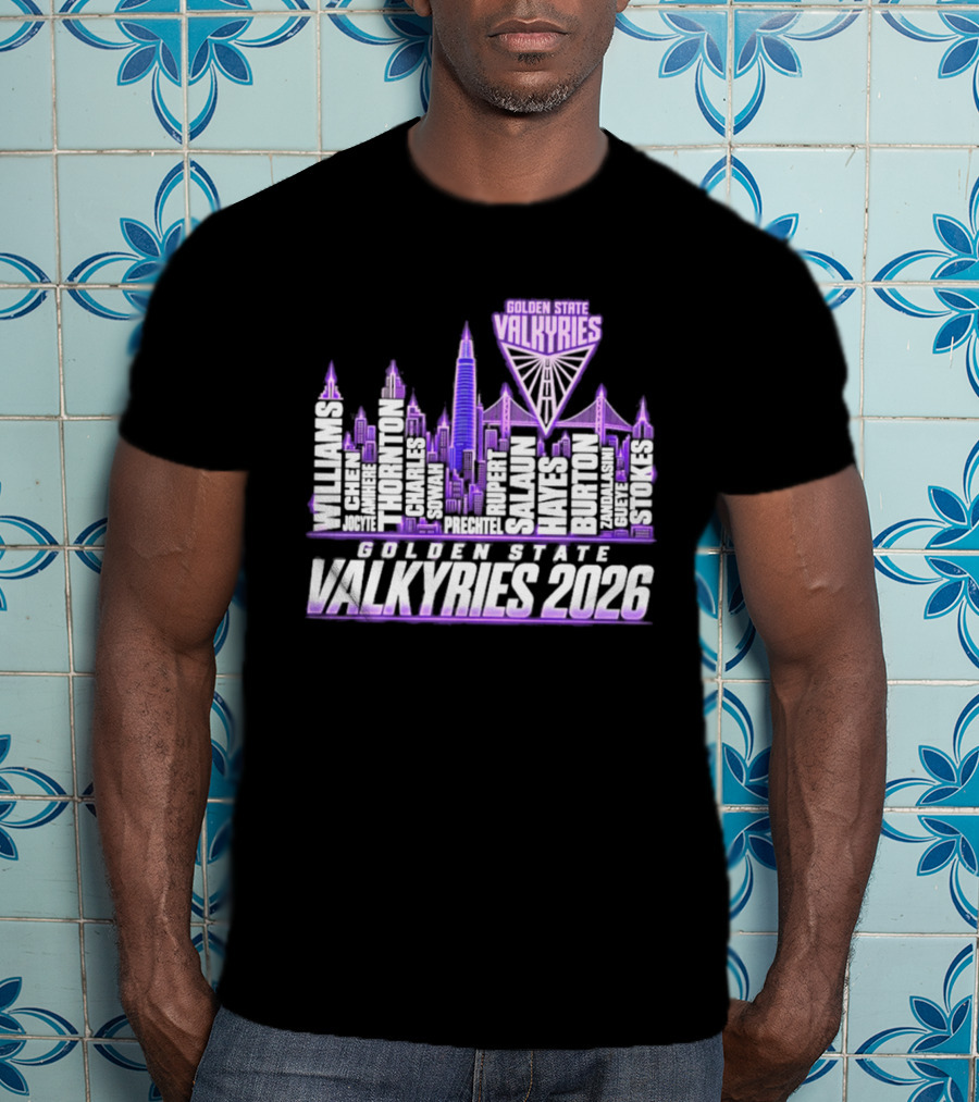 Golden State Valkyries 2026 WNBA City Name Player Skyline Light T-Shirt