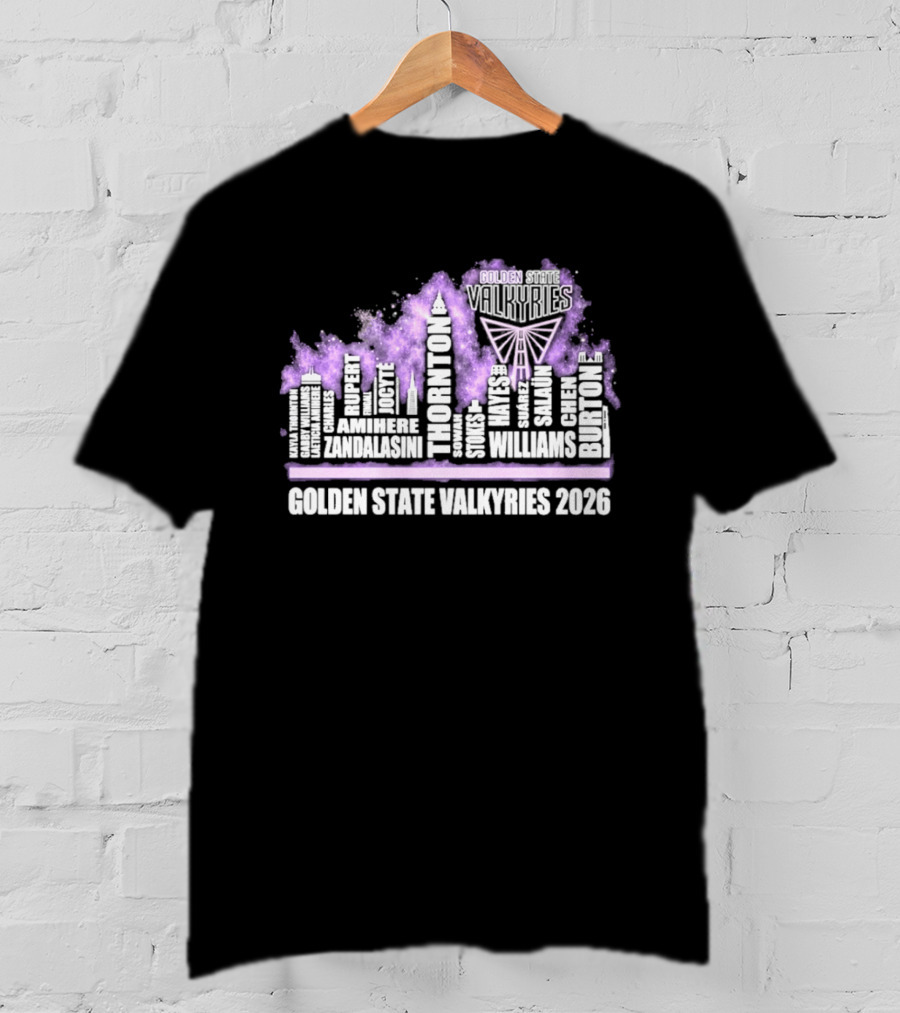 Golden State Valkyries 2026 WNBA Skyline Butterfly T-Shirt
