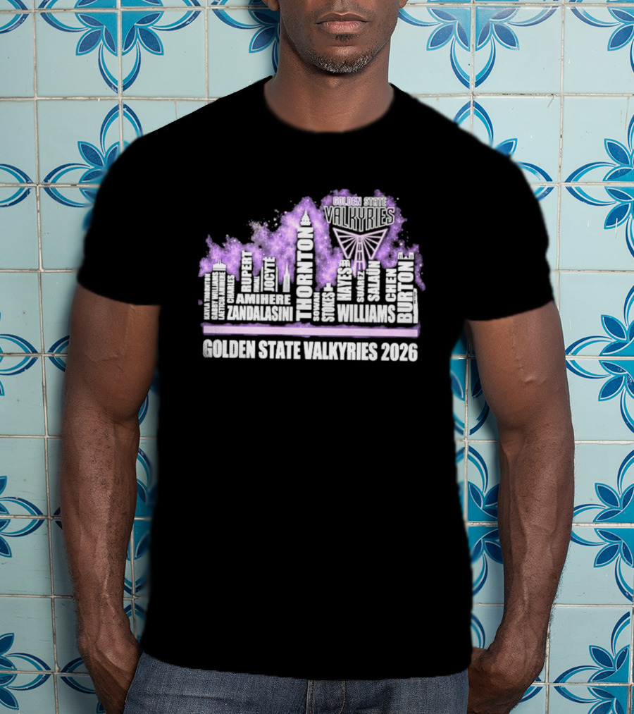 Golden State Valkyries 2026 WNBA Skyline Butterfly T-Shirt