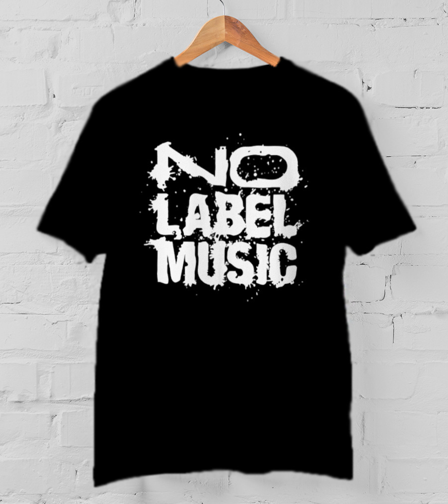 No Label Music White Paint Splatter Effect T-Shirt
