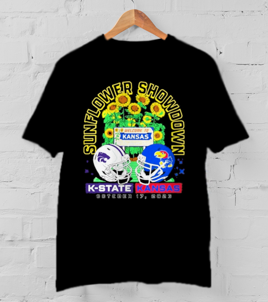 Sunflower Showdown K State Wildcats Vs Kansas Jayhawks October 17 2026 Welcome To Kansas Rivalry T-Shirt