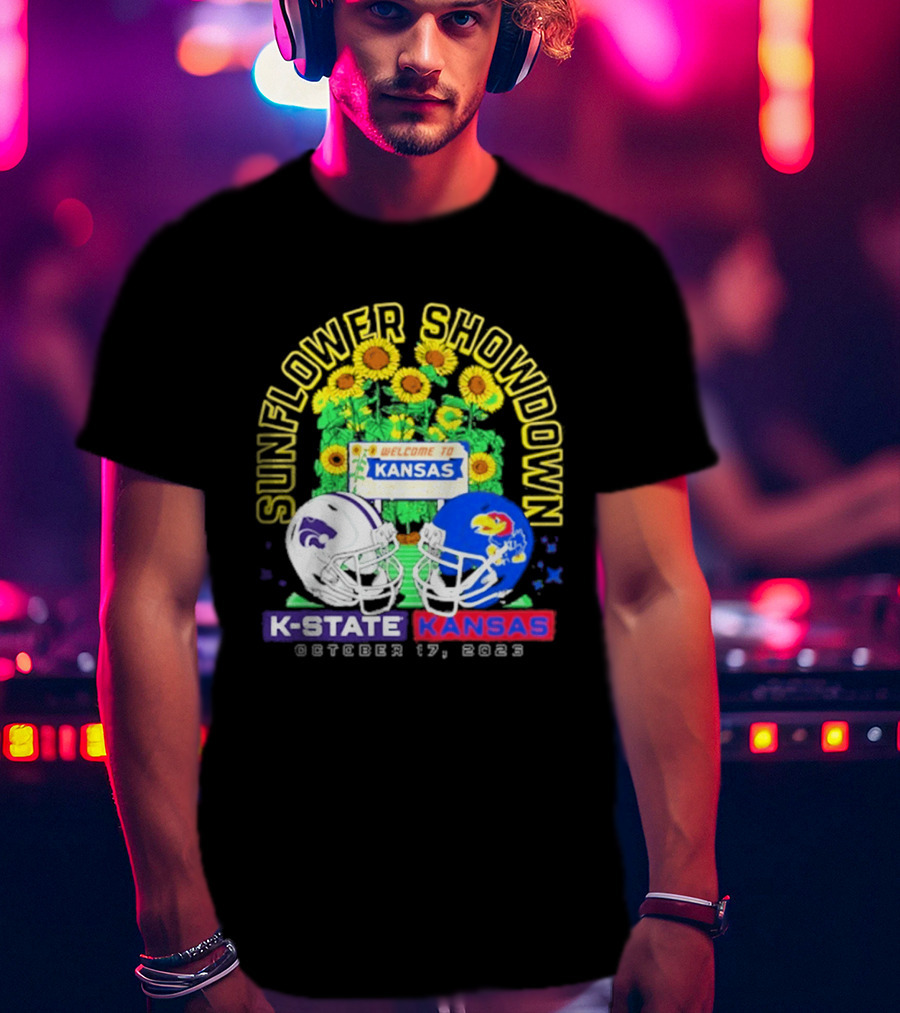 Sunflower Showdown K State Wildcats Vs Kansas Jayhawks October 17 2026 Welcome To Kansas Rivalry T-Shirt