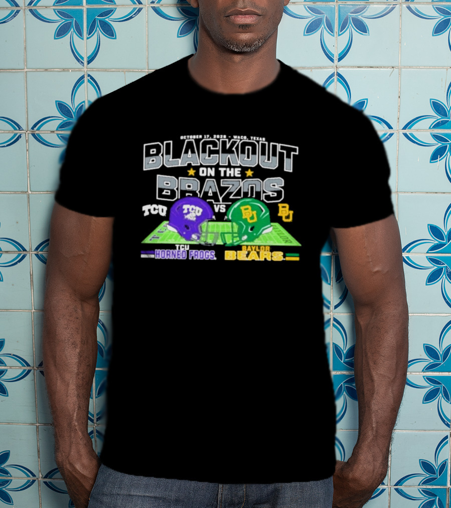 Baylor Bears Vs TCU Horned Frogs Blackout On The Brazos Gameday T-Shirt