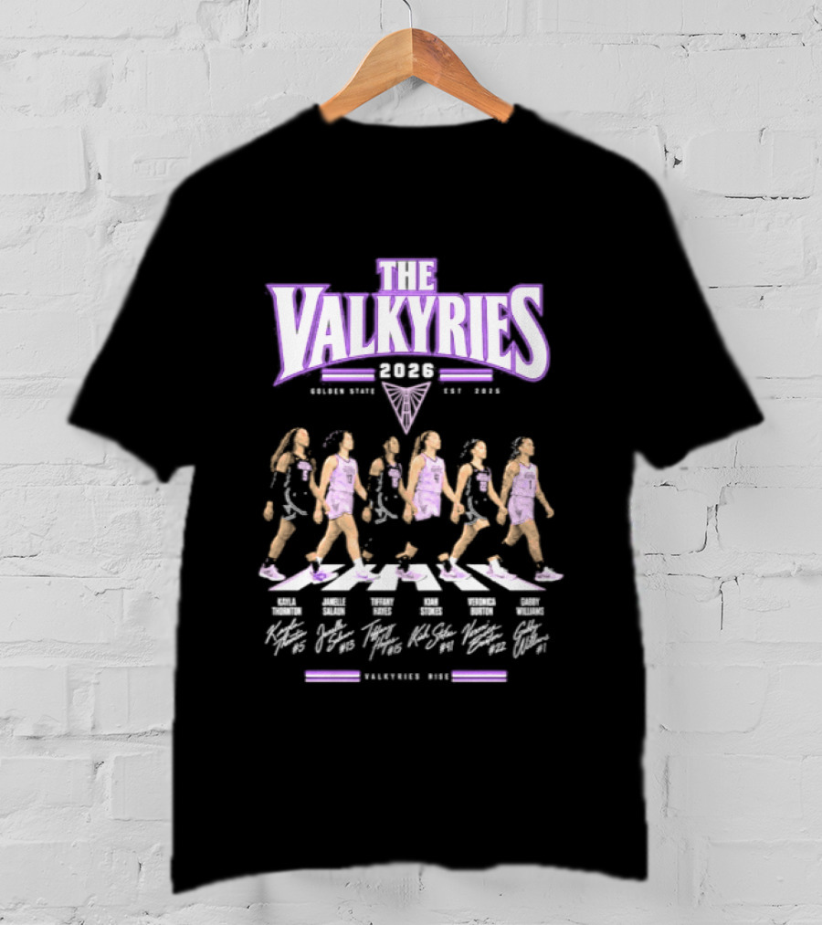 The Valkyries 2026 WNBA Abbey Road Team Player Rise Rolling Home T-Shirt