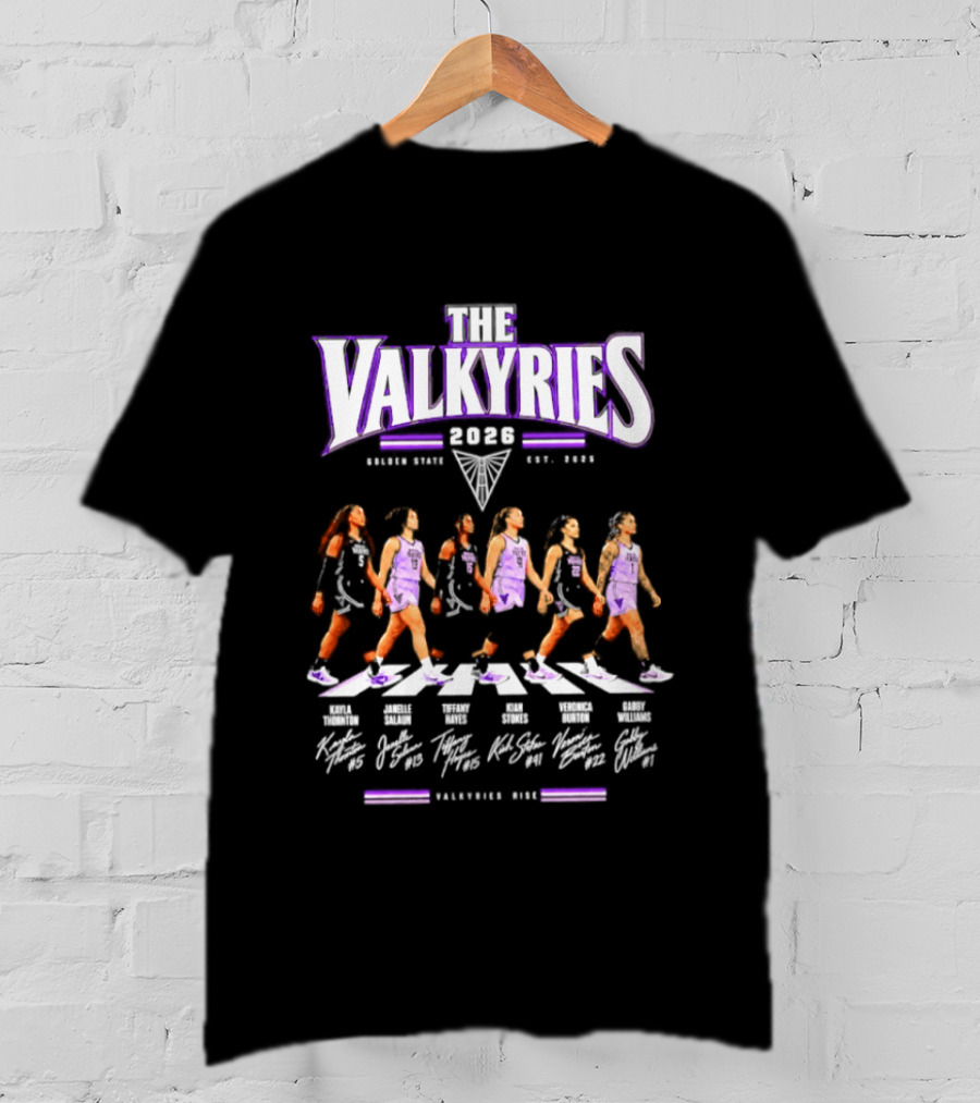 The Valkyries 2026 Golden State Players Names Abbey Road Walking T-Shirt