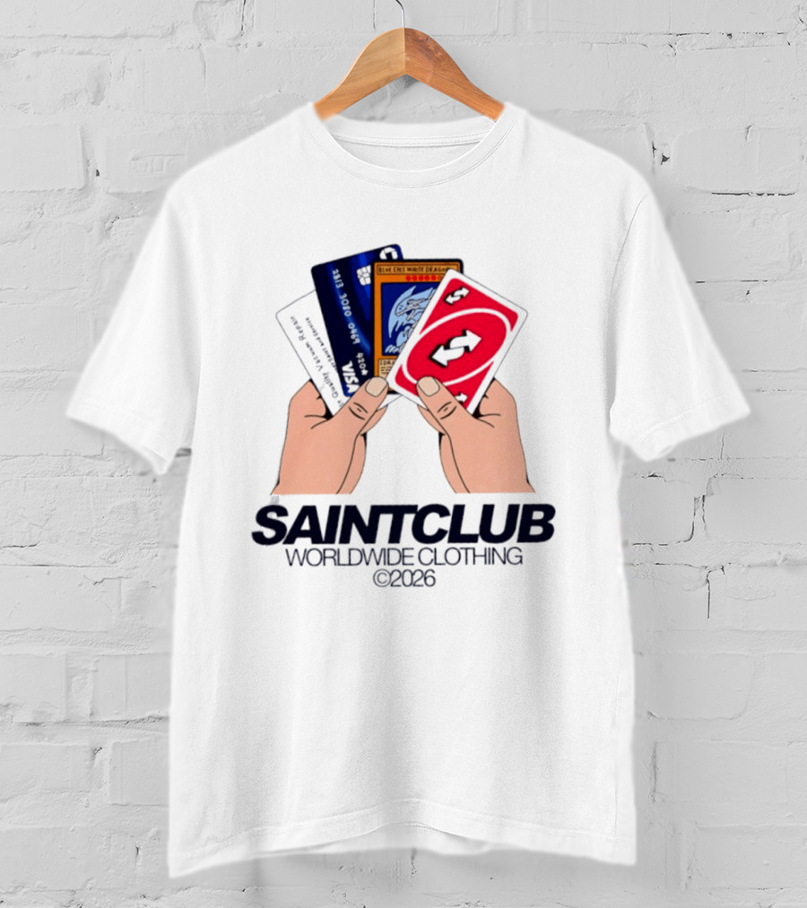 Blue Eyes White Dragon Uno Card Saintclub Worldwide Clothing 2026 T-Shirt