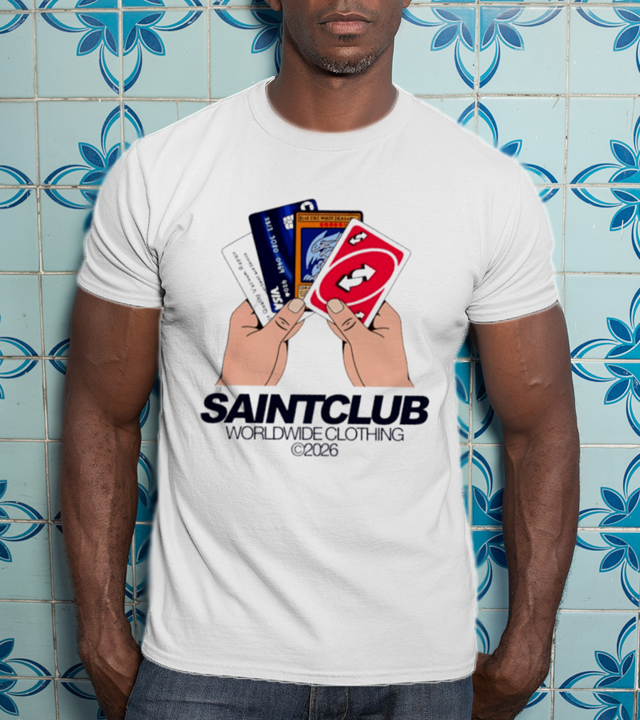Blue Eyes White Dragon Uno Card Saintclub Worldwide Clothing 2026 T-Shirt