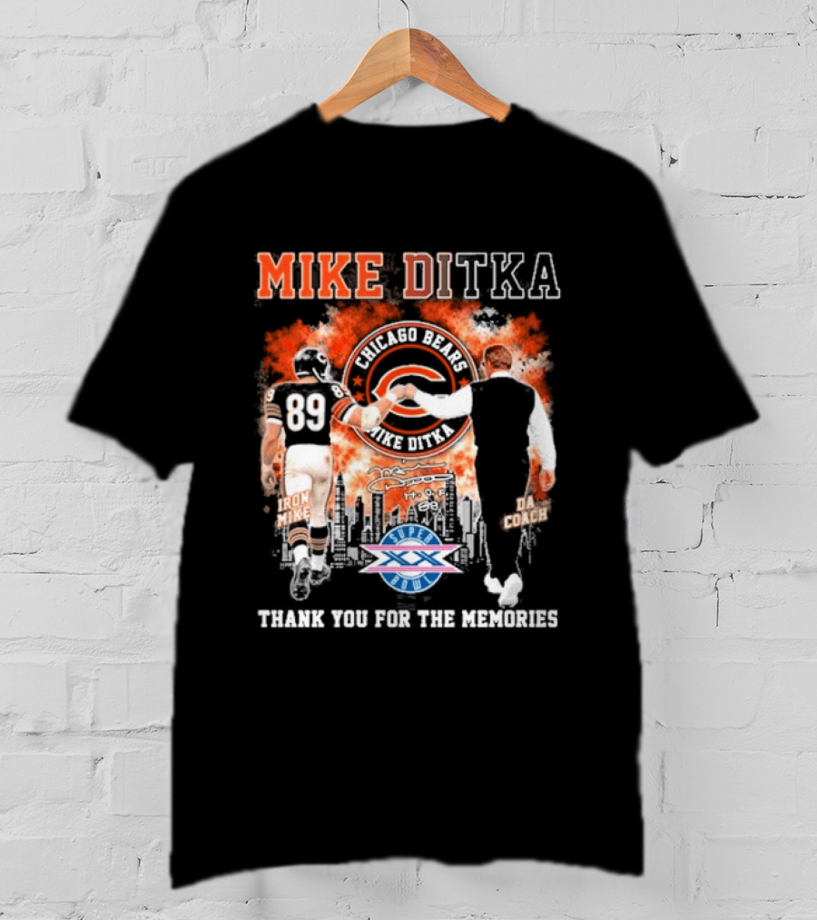Mike Ditka Iron Mike Da Coach Super Bowl Fist Bump Thank You For The Memories T-Shirt