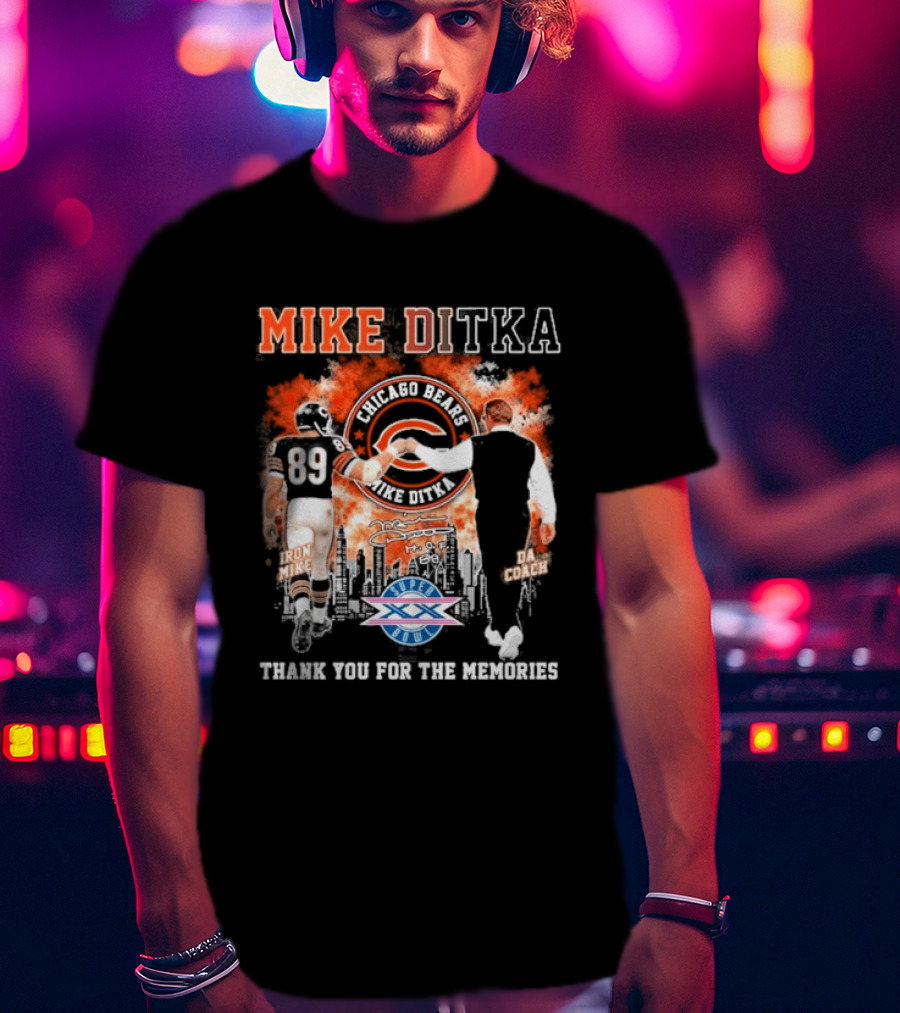 Mike Ditka Iron Mike Da Coach Super Bowl Fist Bump Thank You For The Memories T-Shirt
