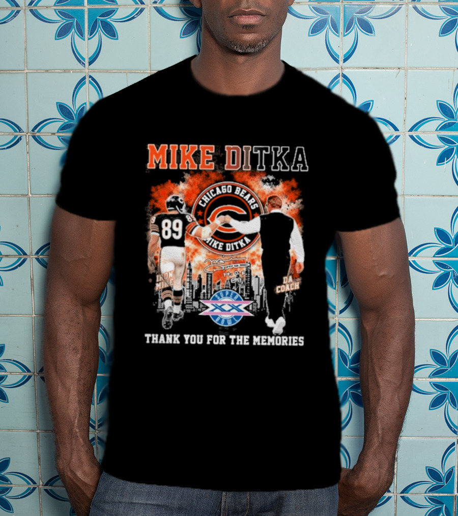 Mike Ditka Iron Mike Da Coach Super Bowl Fist Bump Thank You For The Memories T-Shirt
