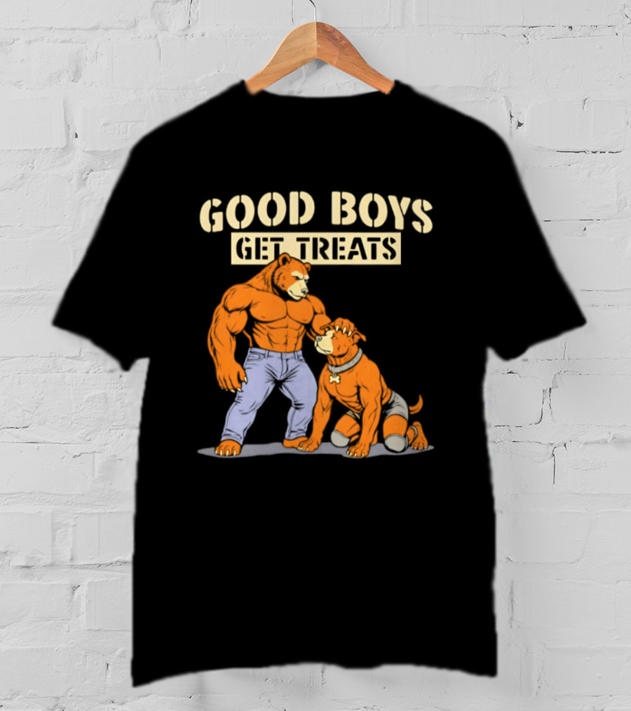 Good Boys Get Treats Pitbull Bear T-Shirt