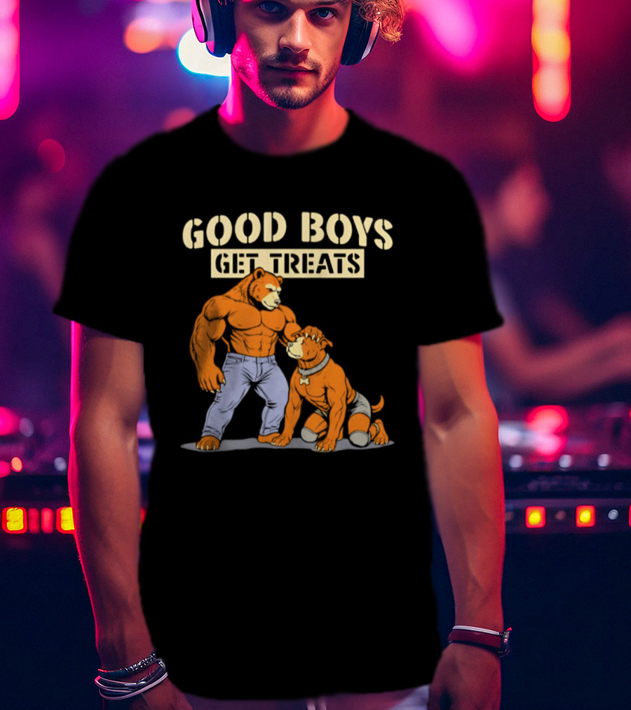 Good Boys Get Treats Pitbull Bear T-Shirt