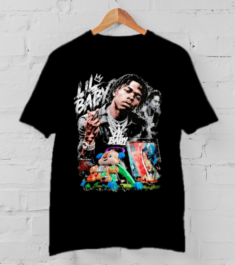 Lil Baby Toys And Painting Style With Diamond Chains T-Shirt