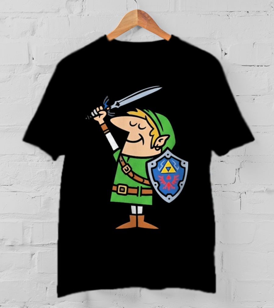 Little Caesars Link Green Zelda Shield Sword T-Shirt