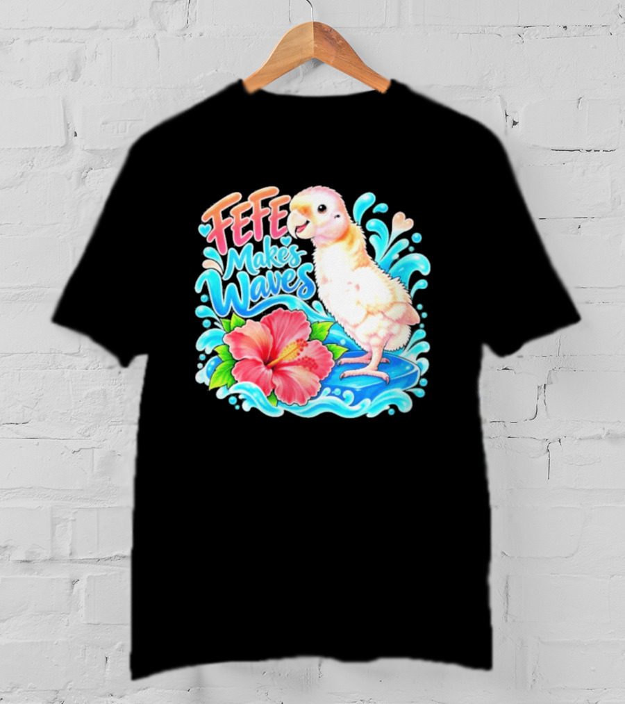 FeFe Makes Waves Parrot Hibiscus Splash Fundraiser T-Shirt