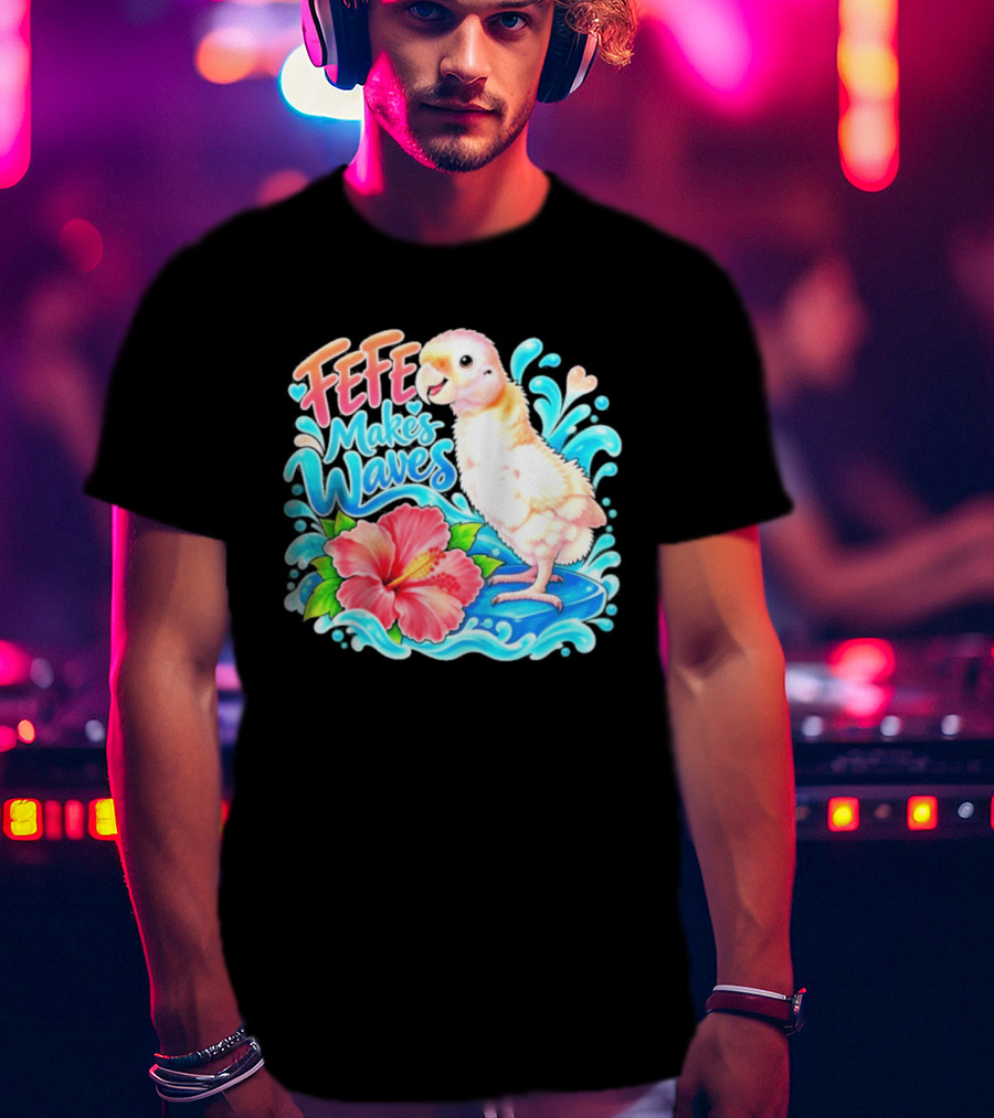 FeFe Makes Waves Parrot Hibiscus Splash Fundraiser T-Shirt