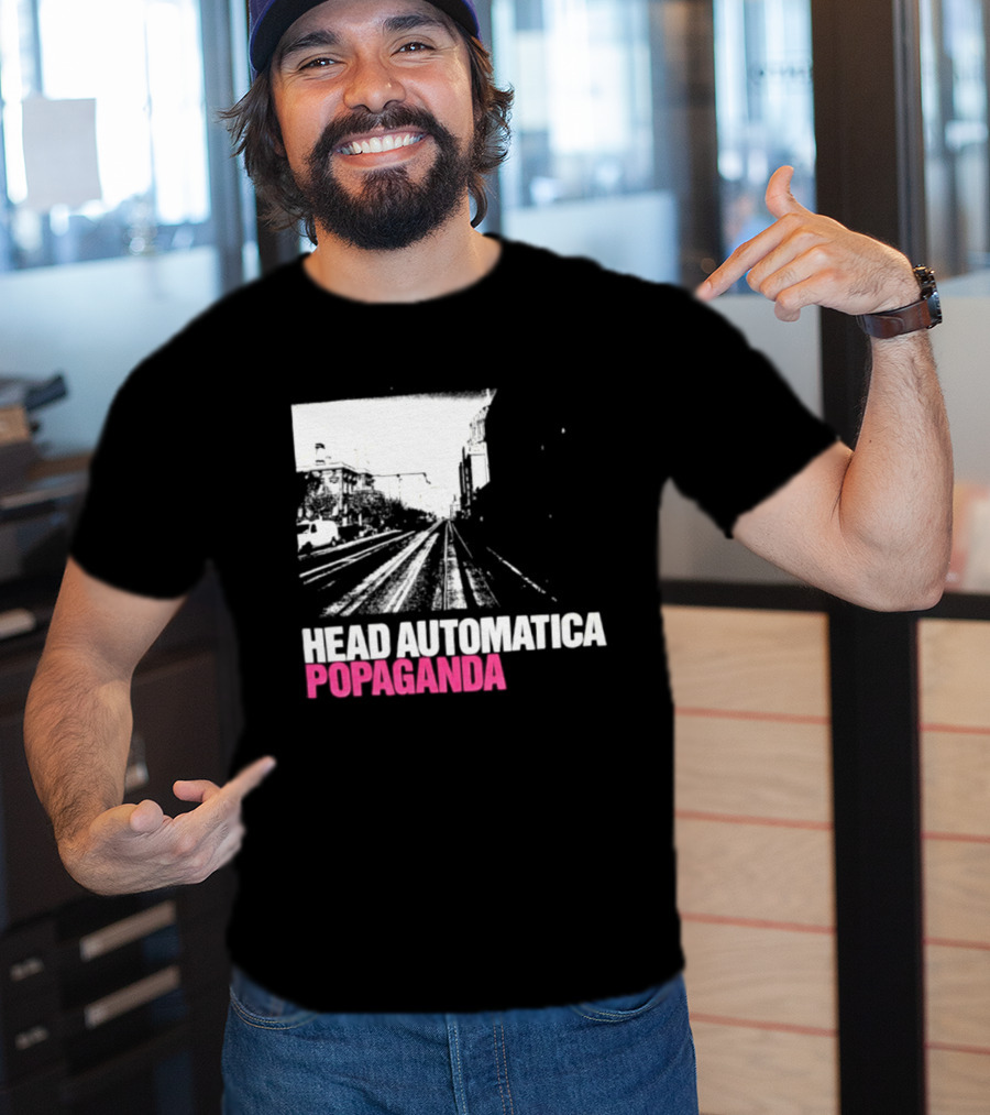 Head Automatica Popaganda Train Tracks Art Daryl Palumbo T-Shirt