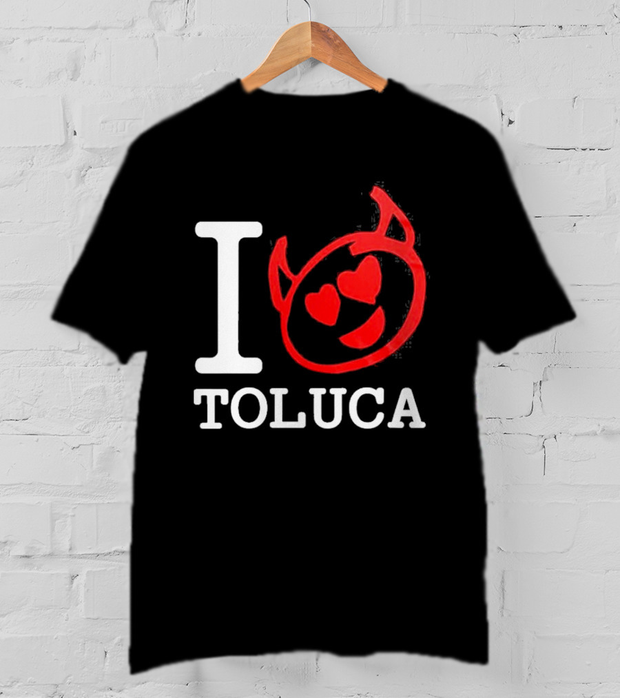 I Love Toluca FC Heart Eyes Devil Emoticon T-Shirt
