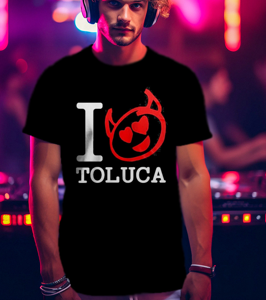 I Love Toluca FC Heart Eyes Devil Emoticon T-Shirt