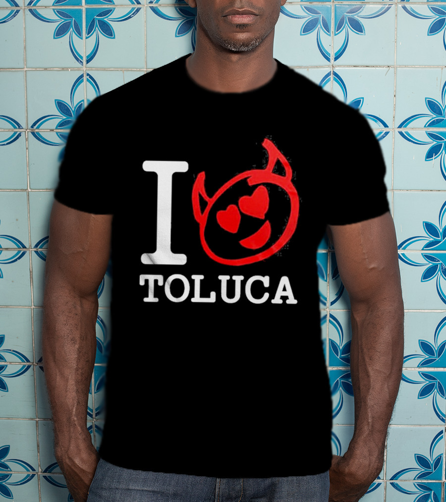 I Love Toluca FC Heart Eyes Devil Emoticon T-Shirt