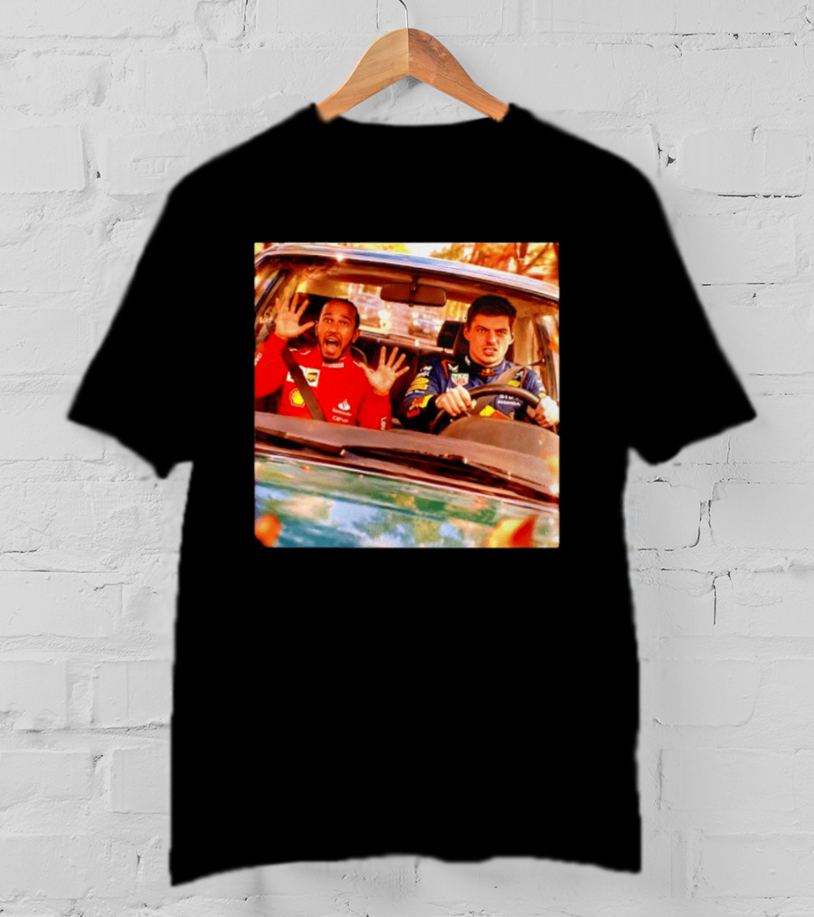 Max Verstappen Racing Scared Lewis Hamilton Passenger Scene T-Shirt