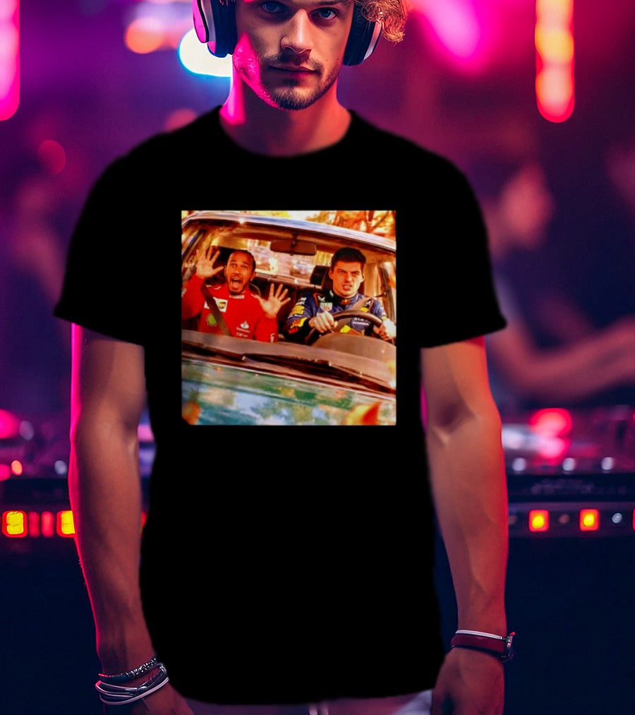 Max Verstappen Racing Scared Lewis Hamilton Passenger Scene T-Shirt