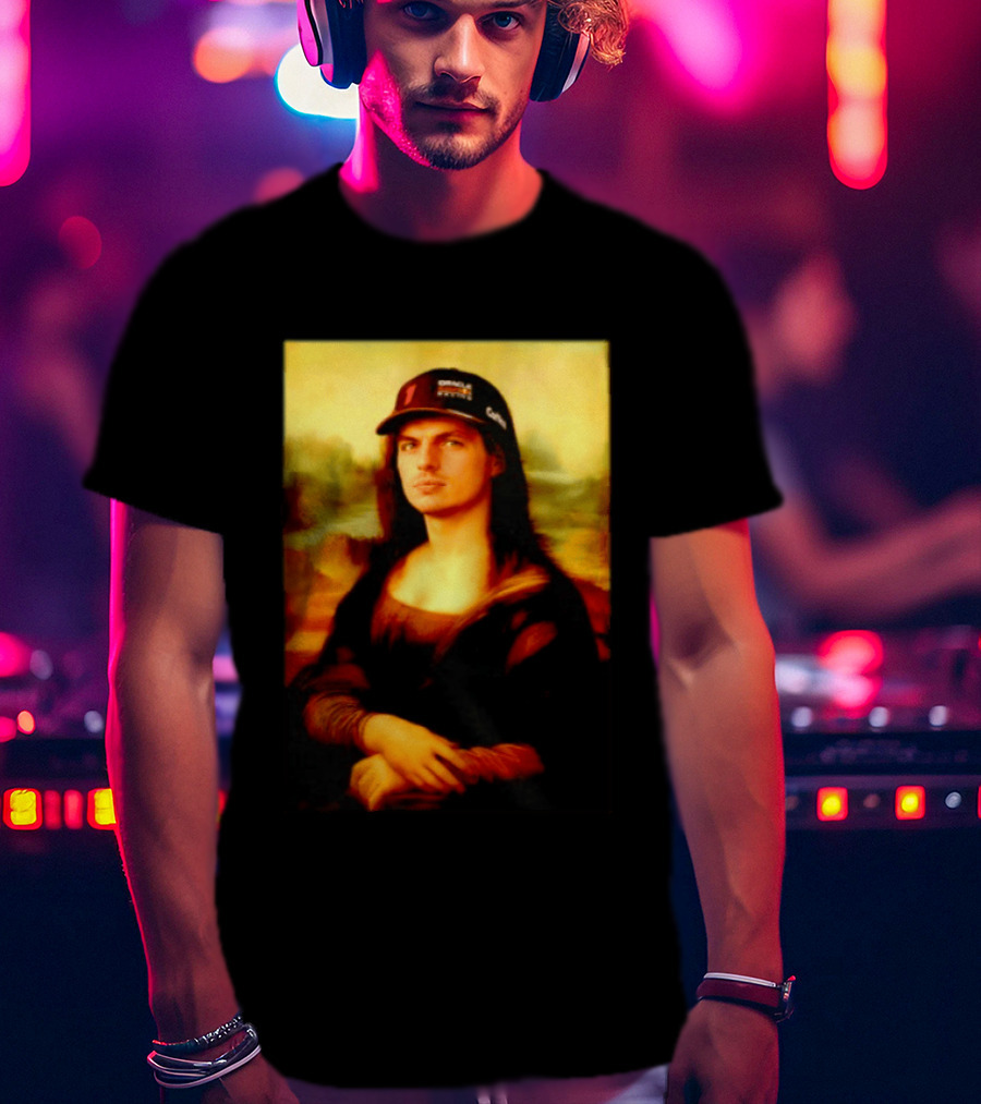 Max Verstappen Mona Lisa Meme Red Bull Racing Cap T-Shirt