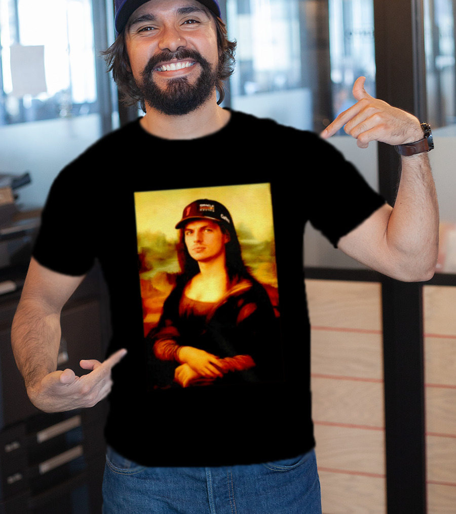Max Verstappen Mona Lisa Meme Red Bull Racing Cap T-Shirt