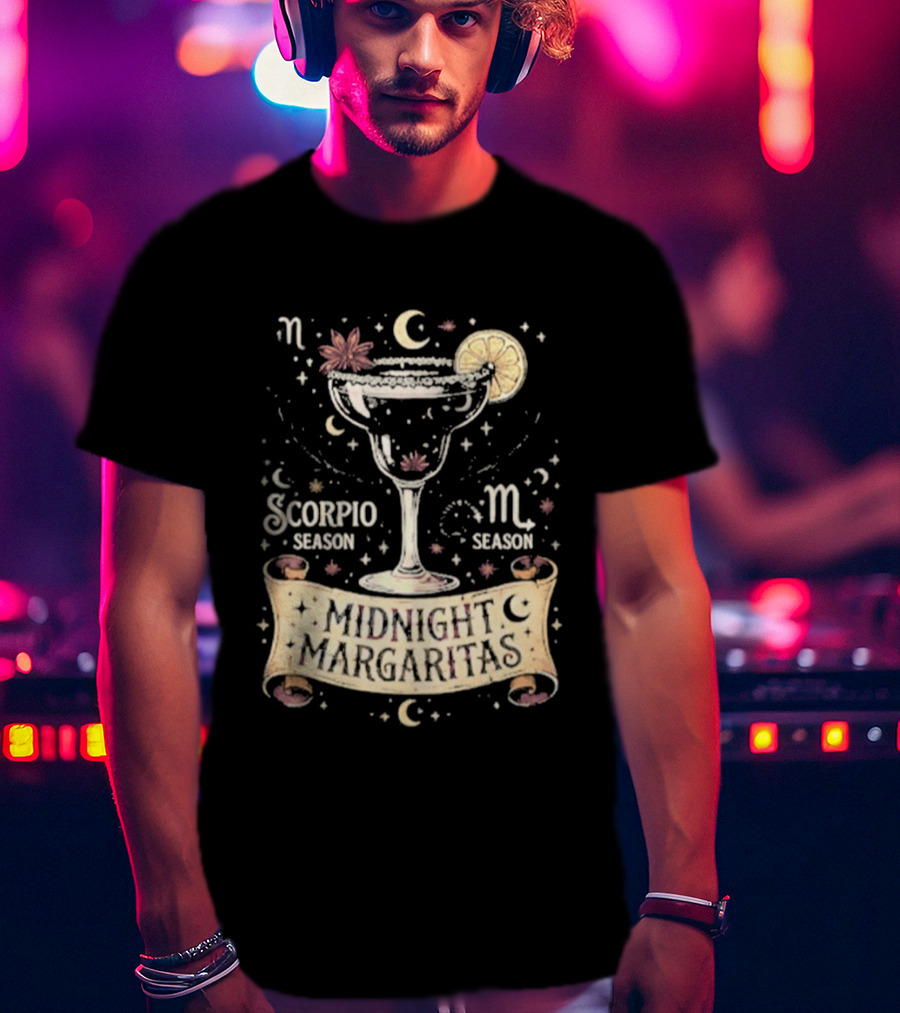 Midnight Margaritas Scorpio Season Zodiac Cocktail Aesthetic T-Shirt